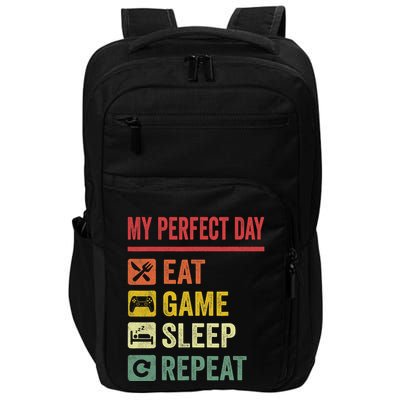 My Perfect Day Video Games Funny Cool Gamer Tee Gift Impact Tech Backpack