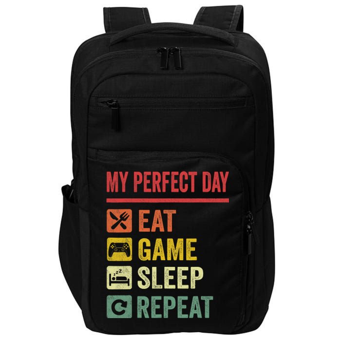 My Perfect Day Video Games Funny Cool Gamer Tee Gift Impact Tech Backpack