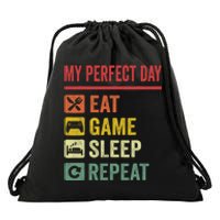 My Perfect Day Video Games Funny Cool Gamer Tee Gift Drawstring Bag