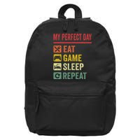 My Perfect Day Video Games Funny Cool Gamer Tee Gift 16 in Basic Backpack