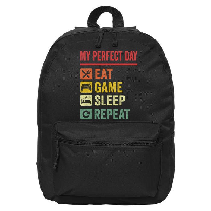 My Perfect Day Video Games Funny Cool Gamer Tee Gift 16 in Basic Backpack