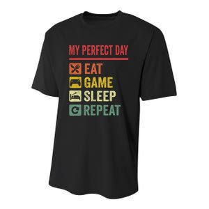 My Perfect Day Video Games Funny Cool Gamer Tee Gift Youth Performance Sprint T-Shirt