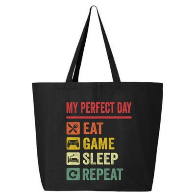 My Perfect Day Video Games Funny Cool Gamer Tee Gift 25L Jumbo Tote