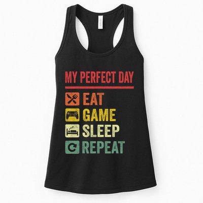 My Perfect Day Video Games Funny Cool Gamer Tee Gift Womens Tank Top