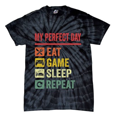 My Perfect Day Video Games Funny Cool Gamer Tee Gift Tie-Dye T-Shirt