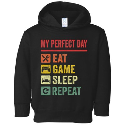 My Perfect Day Video Games Funny Cool Gamer Tee Gift Toddler Hoodie