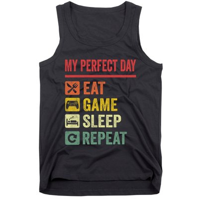 My Perfect Day Video Games Funny Cool Gamer Tee Gift Tank Top