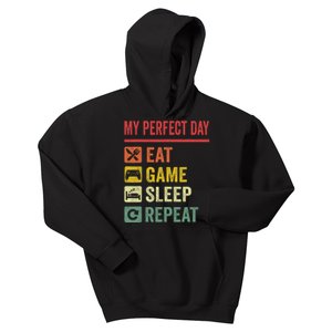 My Perfect Day Video Games Funny Cool Gamer Tee Gift Kids Hoodie