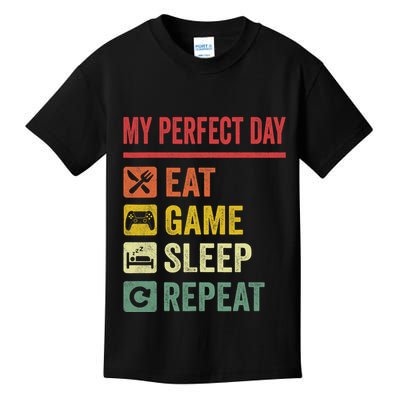 My Perfect Day Video Games Funny Cool Gamer Tee Gift Kids T-Shirt