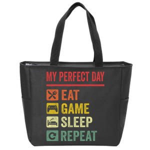 My Perfect Day Video Games Funny Cool Gamer Tee Gift Zip Tote Bag