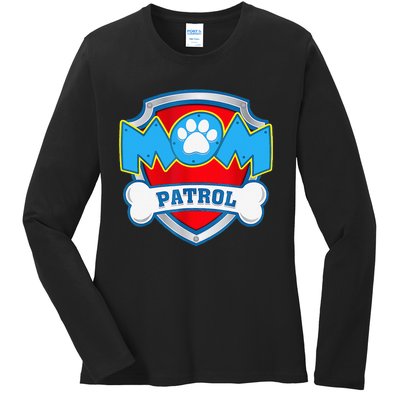 Mom Patrol Dog Mom Dad Funny Gift Birthday Party Ladies Long Sleeve Shirt