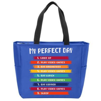 My Perfect Day Play Video Games Gift Zip Tote Bag