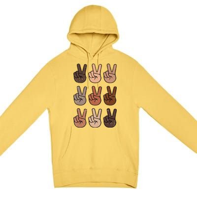 Melanin Peace Diversity Beauty Has No Skin Tone Black Pride Premium Pullover Hoodie