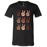 Melanin Peace Diversity Beauty Has No Skin Tone Black Pride V-Neck T-Shirt