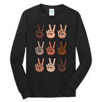 Melanin Peace Diversity Beauty Has No Skin Tone Black Pride Tall Long Sleeve T-Shirt