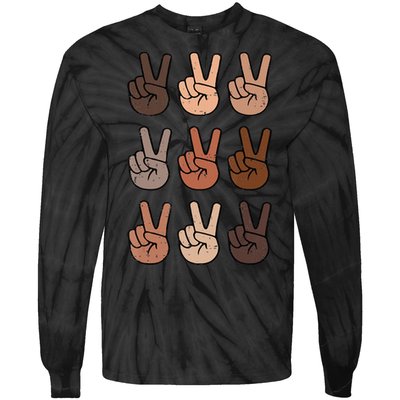 Melanin Peace Diversity Beauty Has No Skin Tone Black Pride Tie-Dye Long Sleeve Shirt