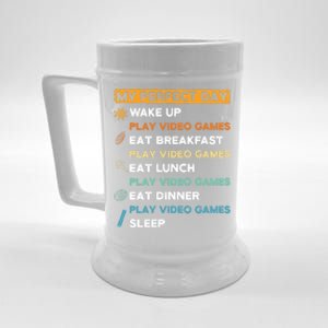 My Perfect Day Video Games For Gamers Gift Beer Stein