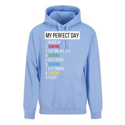 My Perfect Day Surfing Gift Unisex Surf Hoodie