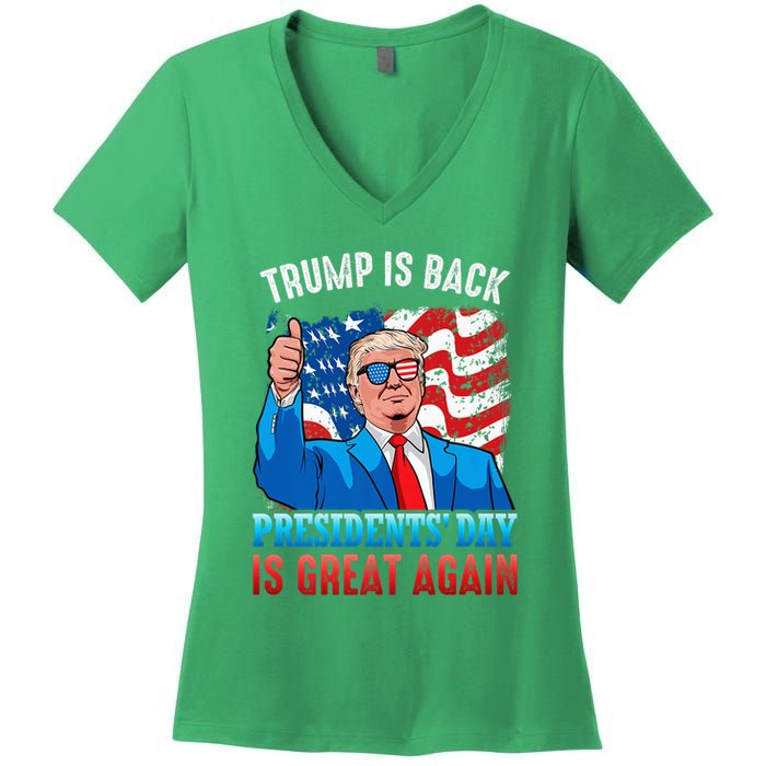 Make PresidentS Day Great Again President Trump Usa America Women's V-Neck T-Shirt