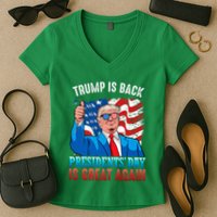 Make PresidentS Day Great Again President Trump Usa America Women's V-Neck T-Shirt