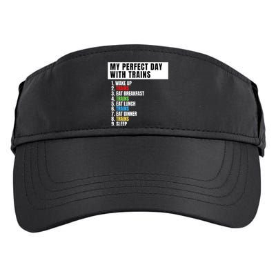 My Perfect Day Trains, Funny Locomotive & Railroad Lover Adult Drive Performance Visor