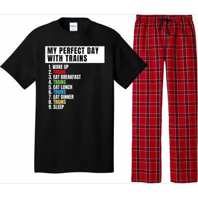 My Perfect Day Trains, Funny Locomotive & Railroad Lover Pajama Set