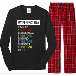 My Perfect Day Table Tennis Cute Gift Long Sleeve Pajama Set