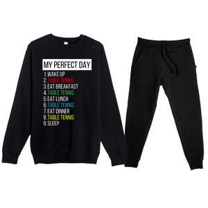 My Perfect Day Table Tennis Cute Gift Premium Crewneck Sweatsuit Set