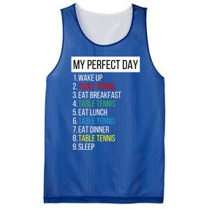 My Perfect Day Table Tennis Cute Gift Mesh Reversible Basketball Jersey Tank