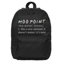Moo Point Definition Funny Moo Point 16 in Basic Backpack