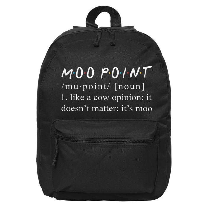 Moo Point Definition Funny Moo Point 16 in Basic Backpack