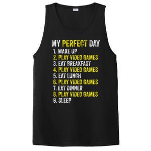 My Perfect Day Video Games Gamer Funny Cool Design Great Gift PosiCharge Competitor Tank