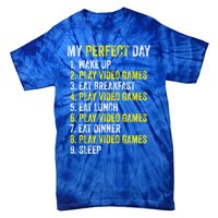 My Perfect Day Video Games Gamer Funny Cool Design Great Gift Tie-Dye T-Shirt