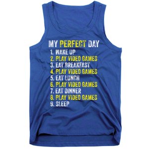 My Perfect Day Video Games Gamer Funny Cool Design Great Gift Tank Top