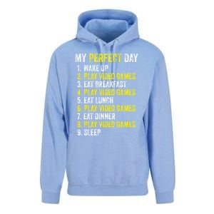 My Perfect Day Video Games Gamer Funny Cool Design Great Gift Unisex Surf Hoodie