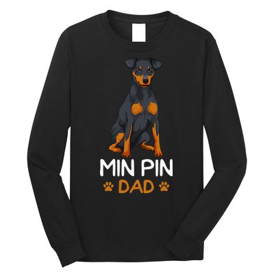 Min Pin Dad Miniature Pinscher Dog Father Father´s Day Long Sleeve Shirt