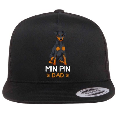 Min Pin Dad Miniature Pinscher Dog Father Father´s Day Flatbill Hat