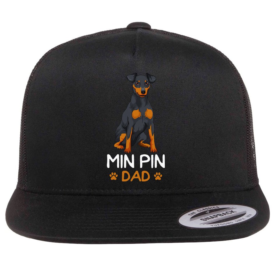 Min Pin Dad Miniature Pinscher Dog Father Father´s Day Flat Bill Trucker Hat