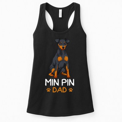 Min Pin Dad Miniature Pinscher Dog Father Father´s Day Womens Tank Top