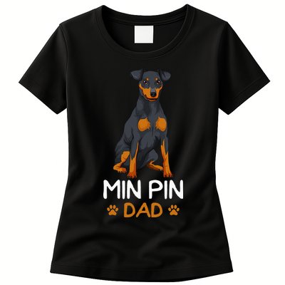 Min Pin Dad Miniature Pinscher Dog Father Father´s Day Womens T-Shirt