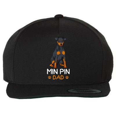 Min Pin Dad Miniature Pinscher Dog Father Father´s Day Wool Snapback Cap