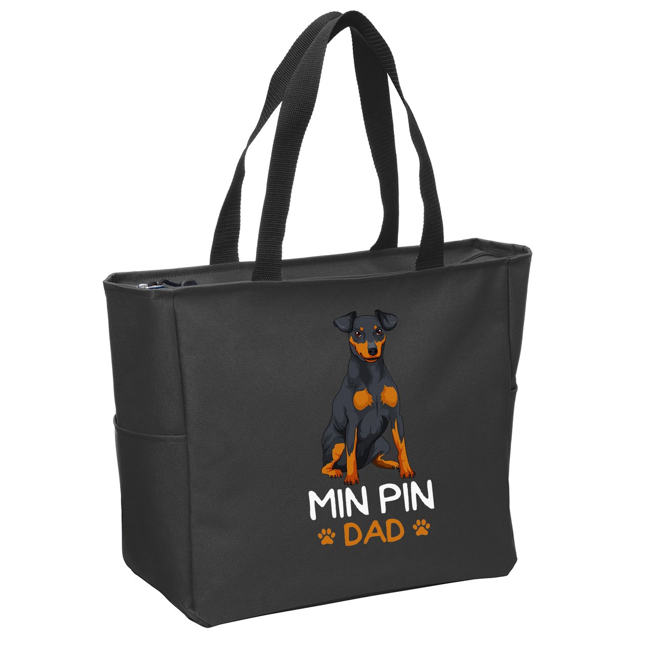 Min Pin Dad Miniature Pinscher Dog Father Father´s Day Zip Tote Bag