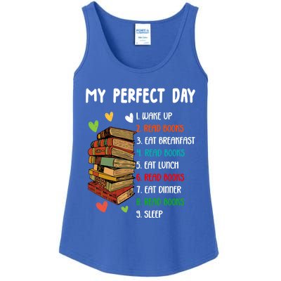 My Perfect Day Read Books Funny Reading Book Lover Gift Ladies Essential Tank