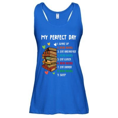 My Perfect Day Read Books Funny Reading Book Lover Gift Ladies Essential Flowy Tank