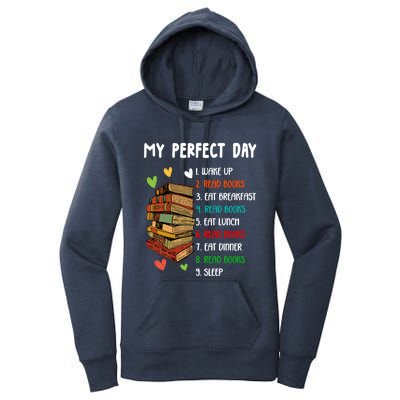 My Perfect Day Read Books Funny Reading Book Lover Gift Women's Pullover Hoodie