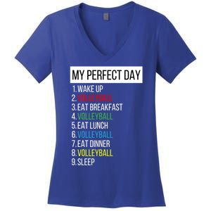 My Perfect Day Volleyball Gift Women's V-Neck T-Shirt