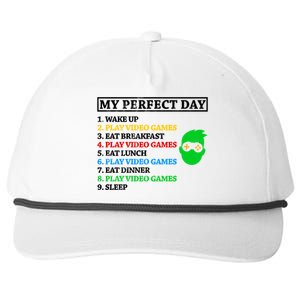 My Perfect Day Video Games Funny Gift Snapback Five-Panel Rope Hat