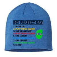 My Perfect Day Video Games Funny Gift Sustainable Beanie