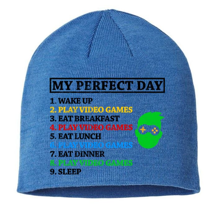 My Perfect Day Video Games Funny Gift Sustainable Beanie