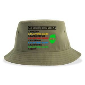 My Perfect Day Video Games Funny Gift Sustainable Bucket Hat